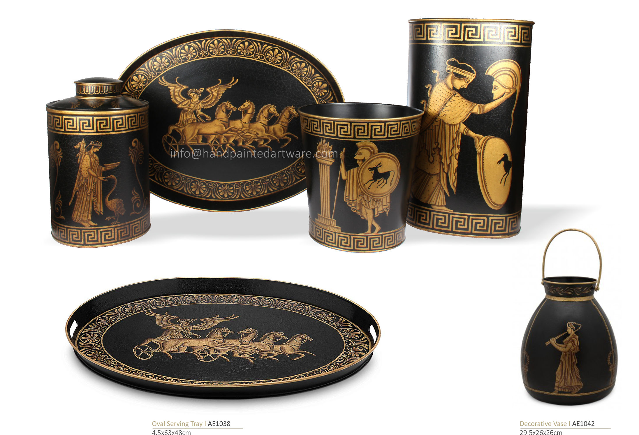 greek art hand painted toleware umbrella stand