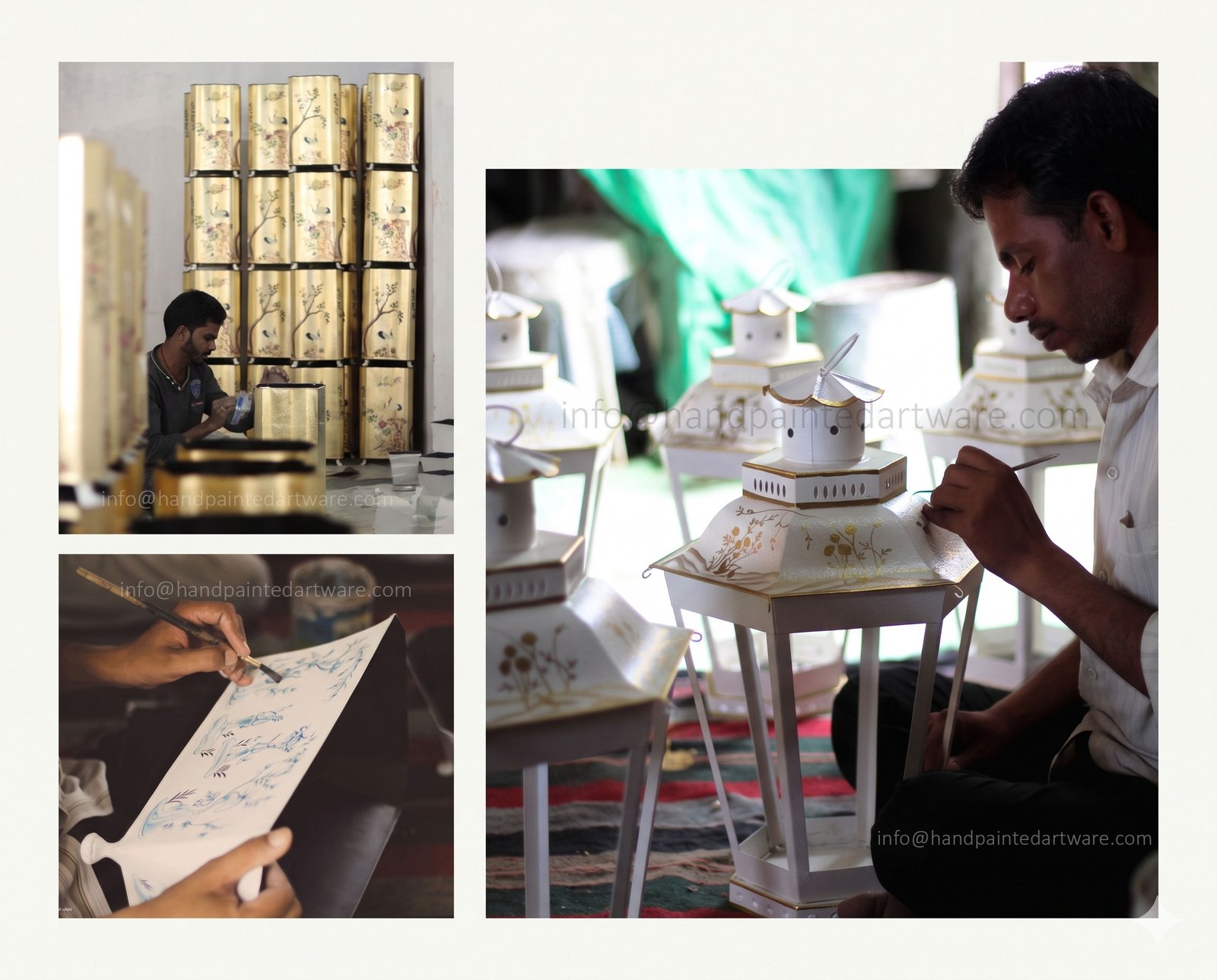 Artisan hand-painting a toleware piece in Jodhpur