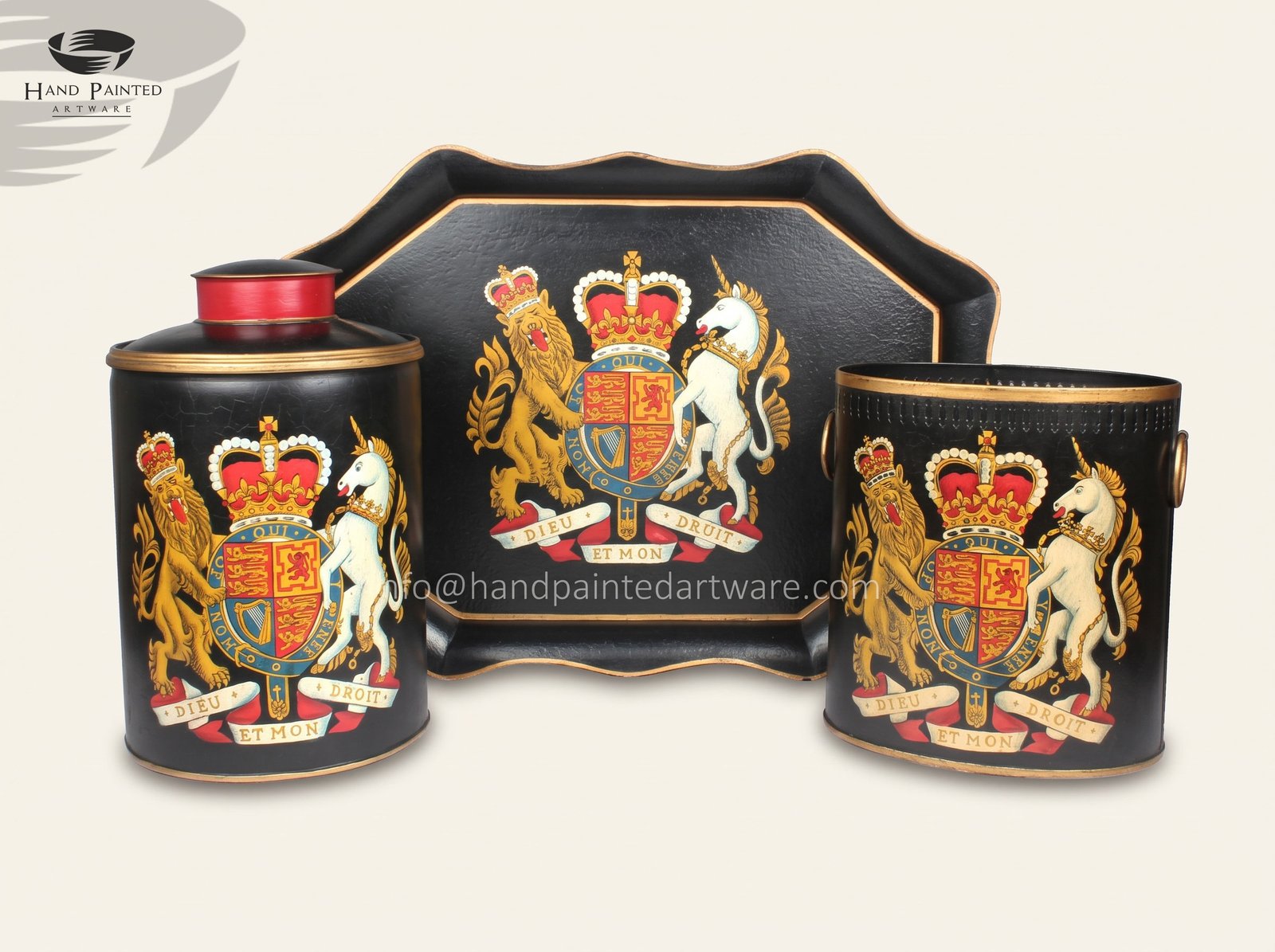 Hand-painted toleware tray